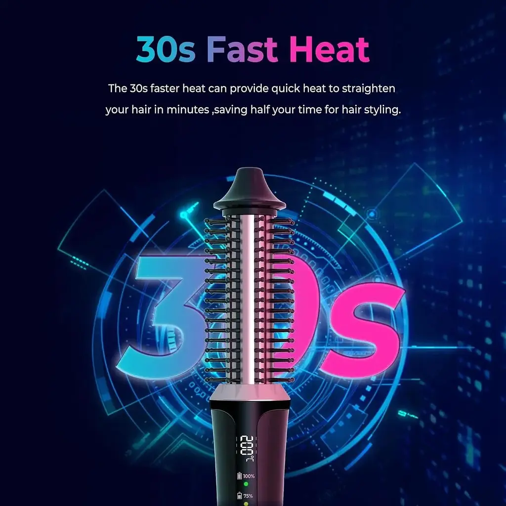 Щітка для випрямлення та завивки UKLISS Thermal Brush Cordless 3 в 1 22 мм - фото 2
