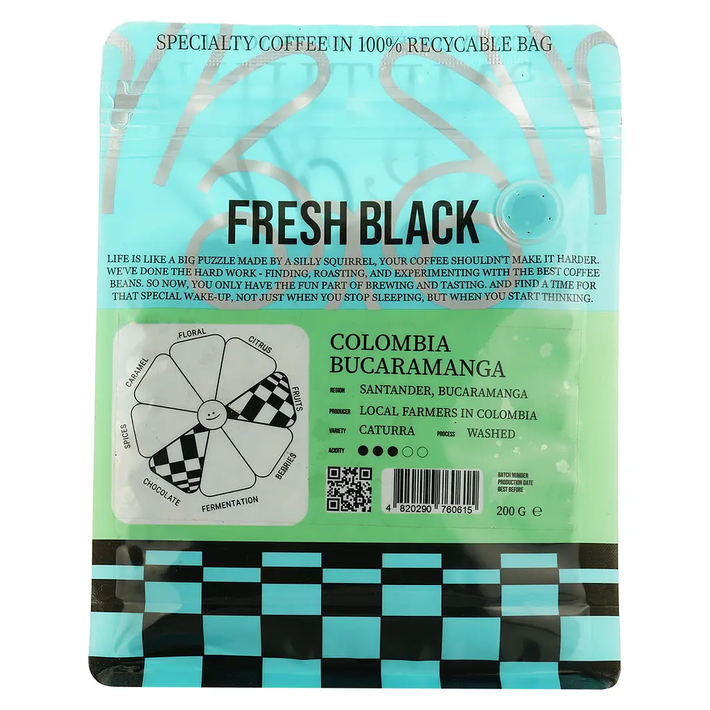 Кава в зернах Fresh Black Colombia Bucaramanga 200 г - фото 4