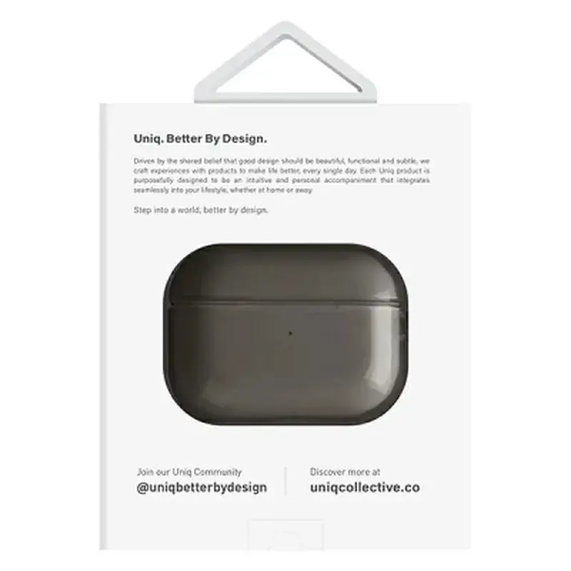 Чохол для навушників Uniq Glase AirPods Pro 2 gen Glossy Smoke (8886463683590) - фото 4