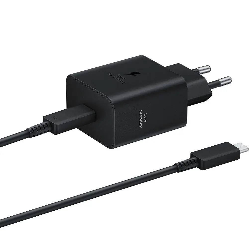 Мережевий зарядний пристрій Samsung Black, 45W + кабель USB Type-C (EP-T4511XBEGEU) - фото 4
