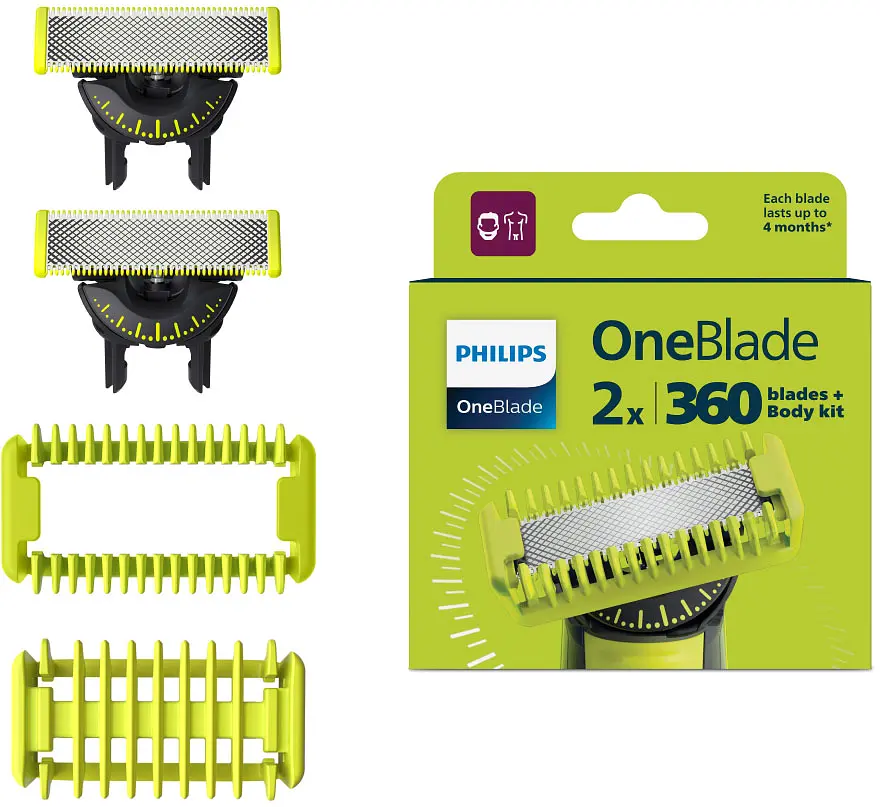 Змінні леза та насадки для тіла Philips OneBlade 360 QP624/50, 2 шт. - фото 2