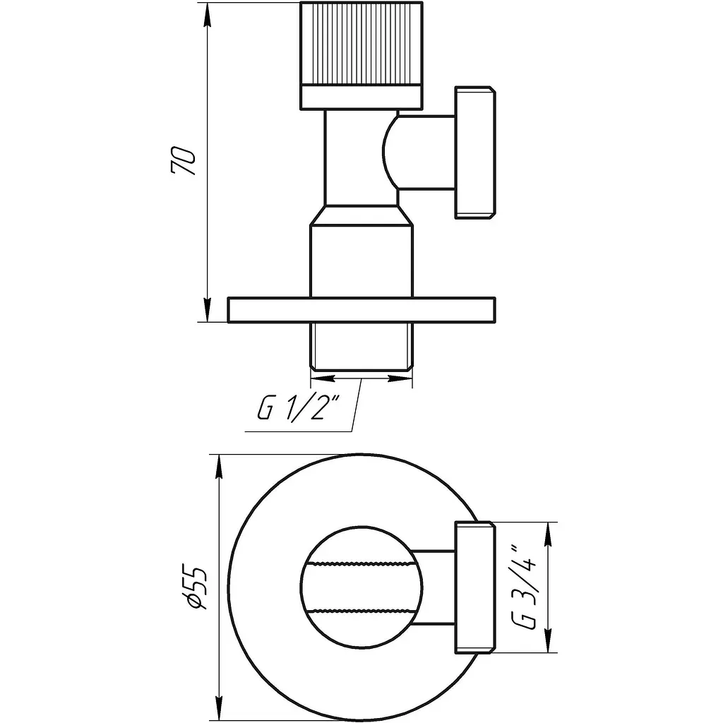 Кран кульовий кутовий Solomon 1/2″х3/4″ A7032 000009201 - фото 3