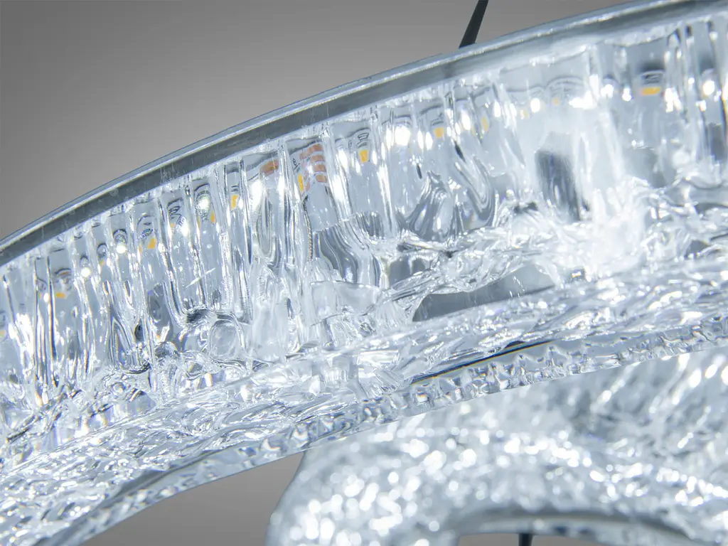 Сучасна підвісна LED люстра Diasha 1712/500+300ABK для спальні та вітальні, чорна, 2 кільця, 54 W, освітлення 10-16 м2 - фото 5