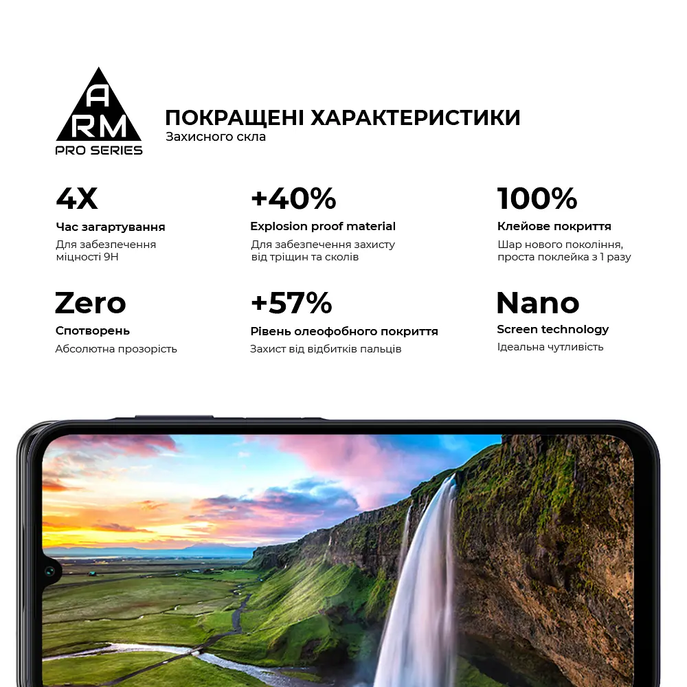 Захисне скло на Samsung Galaxy A15 4G (A155) з олеофобним покриттям, Pro, повне проклеювання, антистатичний і пиловідштовхуючий шар, 9H, самоклеючеся, 2.5D, на весь екран, антистатичний клей, ArmorStandart (ARM74659) - фото 5