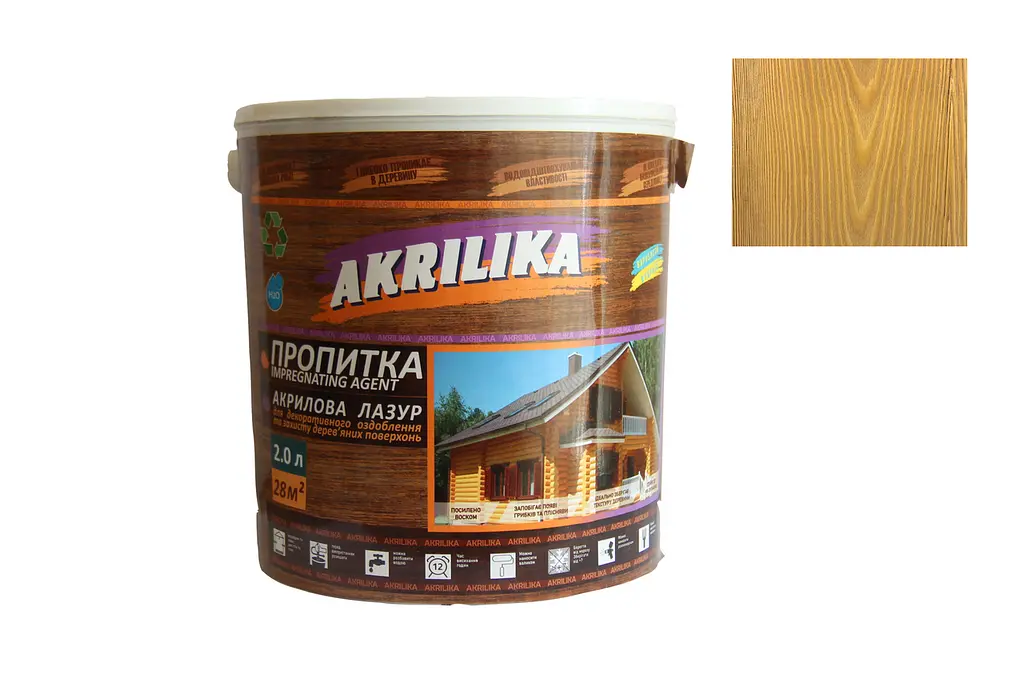 Акрилове просочення для дерева Impregnant Agent Akrilika модрина 2 л - фото 2