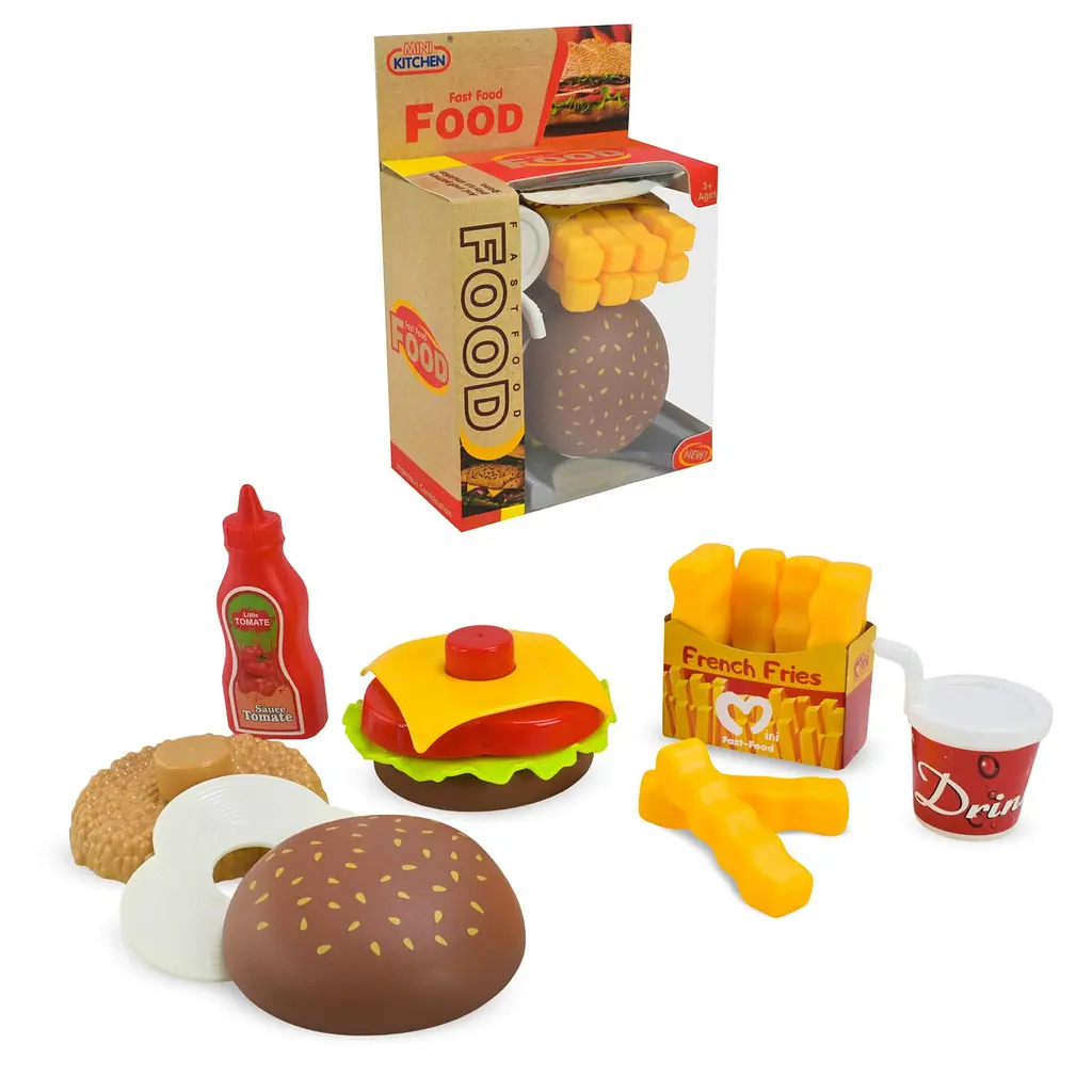 Ігровий набір розбірних продуктів фаст-фуду Fast Food (бургер, картопля фрі, кетчуп) (623-522)