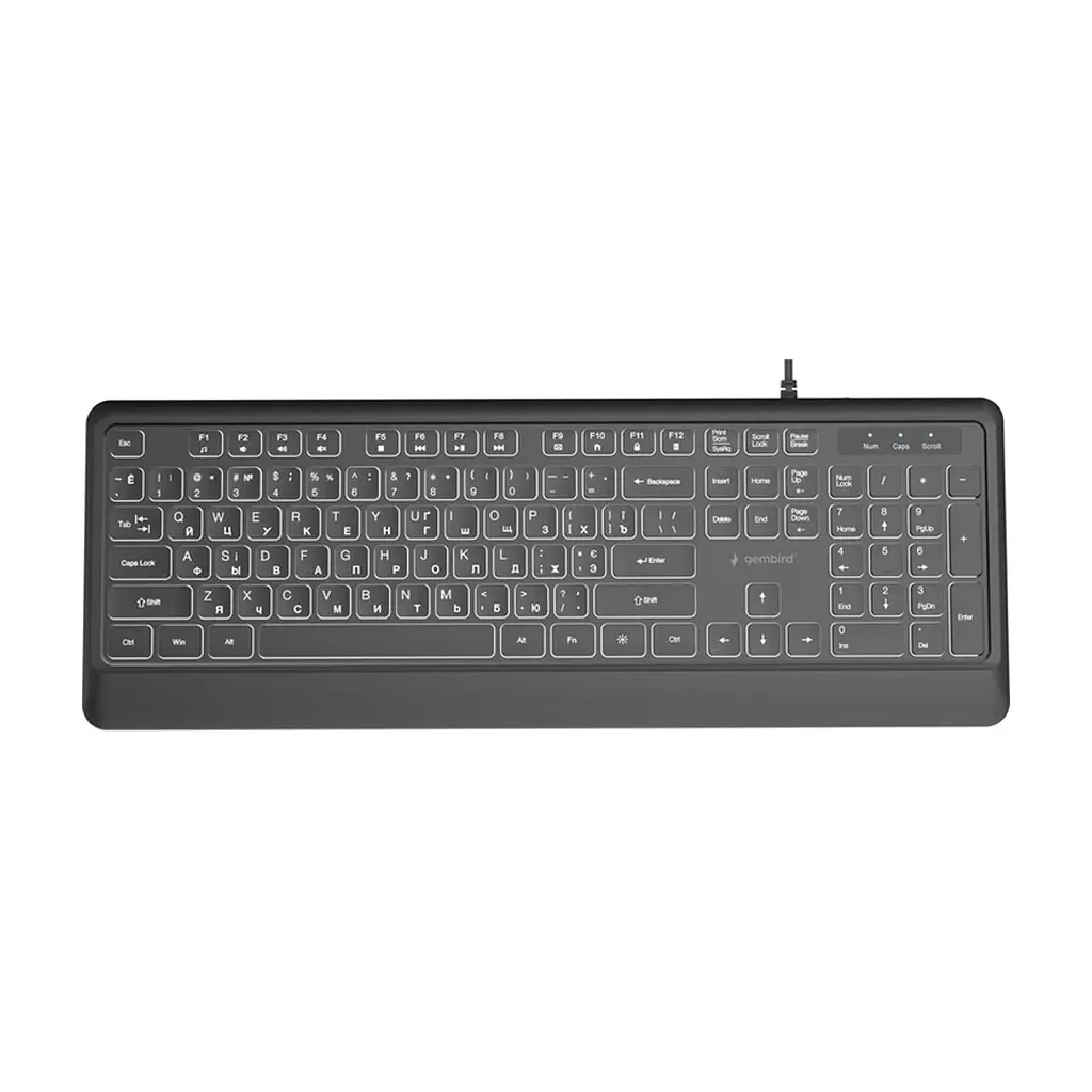 Клавіатура Gembird Slim Multimedia USB Black (KB-MCH-05-CYRL) - фото 2