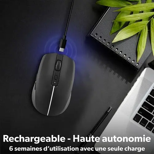 Перезаряжаемая черная мышь DUAL CONNECT - GRADIENT - фото 4