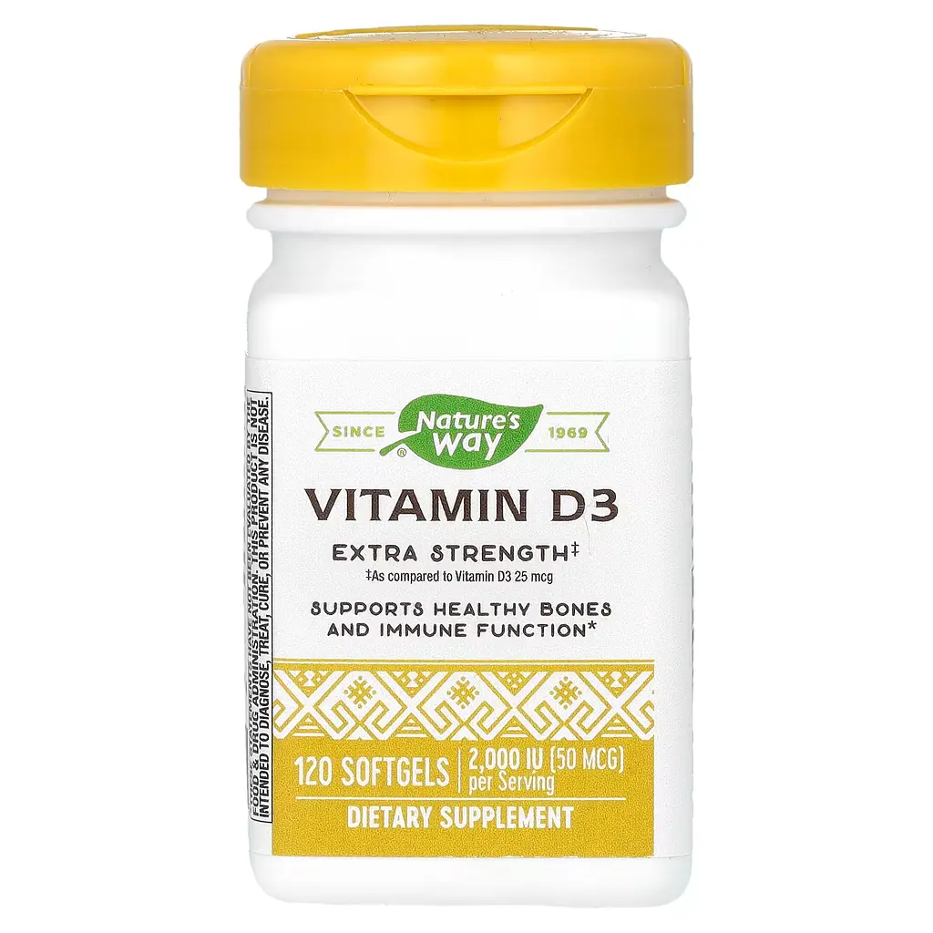 Вітамін Д3 посиленої дії Vitamin D3 Extra Strength 50мкг - 120 жувальних таб.