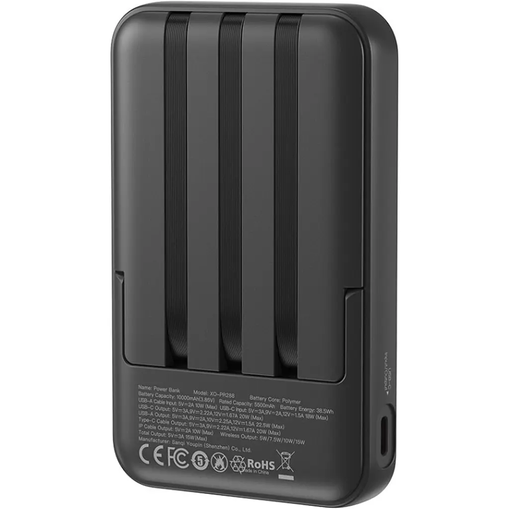 Зовнішній акумулятор XO PR288 10000mAh 22.5W Black (XO-PR288-BK) [172658] - фото 3