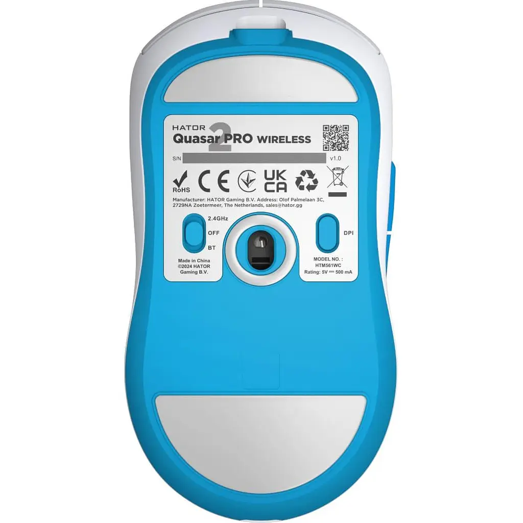 Беспроводная мышь HATOR Quasar 2 PRO Wireless White Cyan (HTM561WC) - фото 3