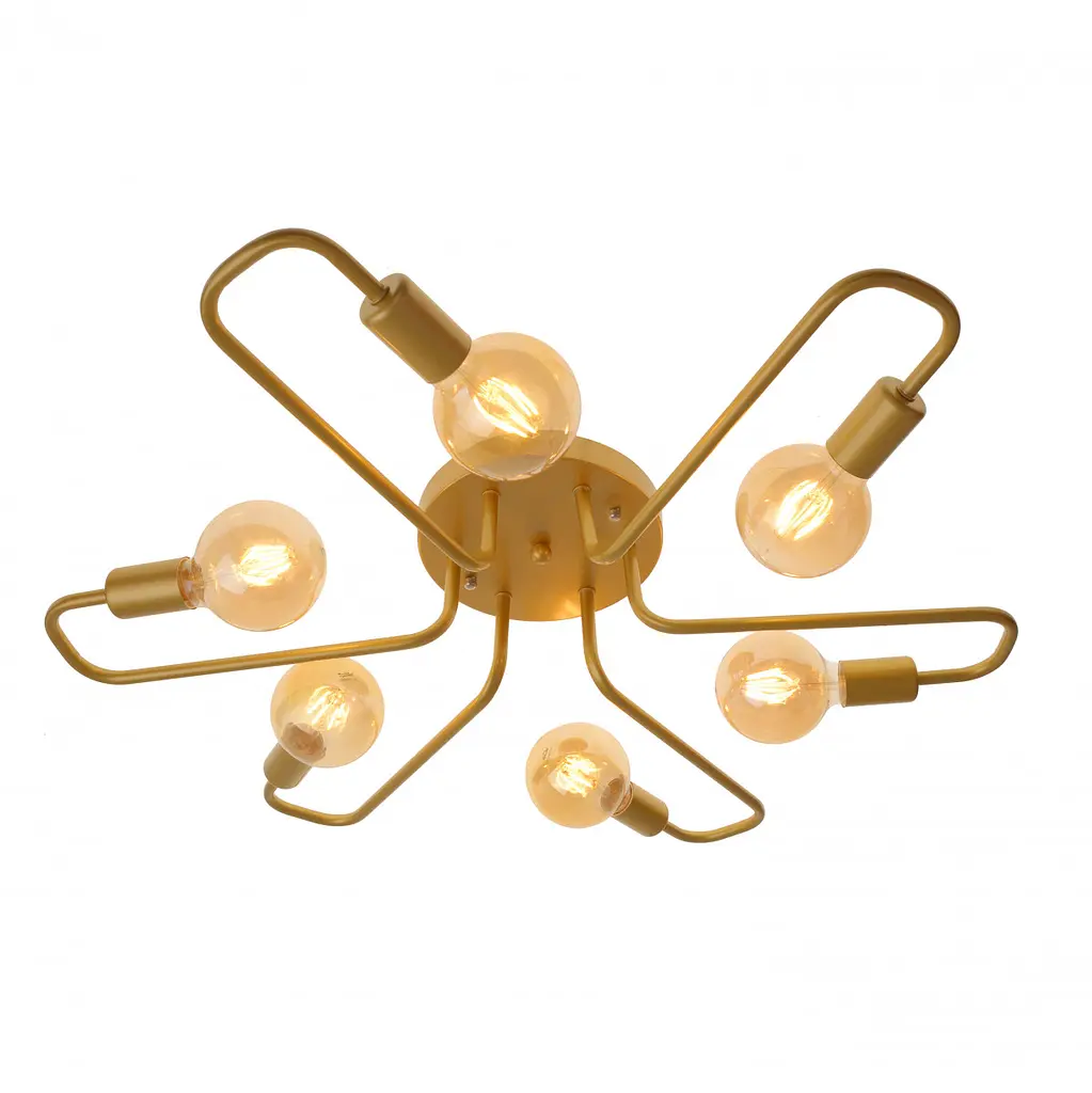 Люстра Brille потолочная лофт в спальню Е27 60W G (BR-01 617C/6) - фото 5