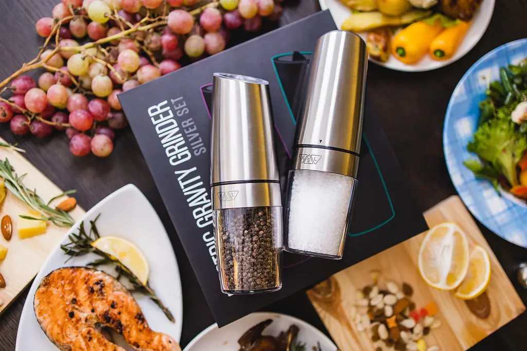 Електричний гравітаційний млин для солі та перцю KSL, набір з 2 шт, сріблястий - фото 6