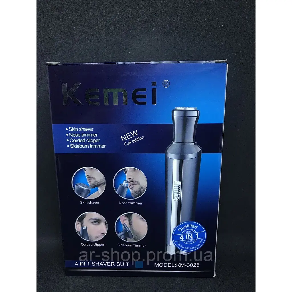 Чоловічий акумуляторний триммер Kemei KM-3025 носа вух брів - фото 3