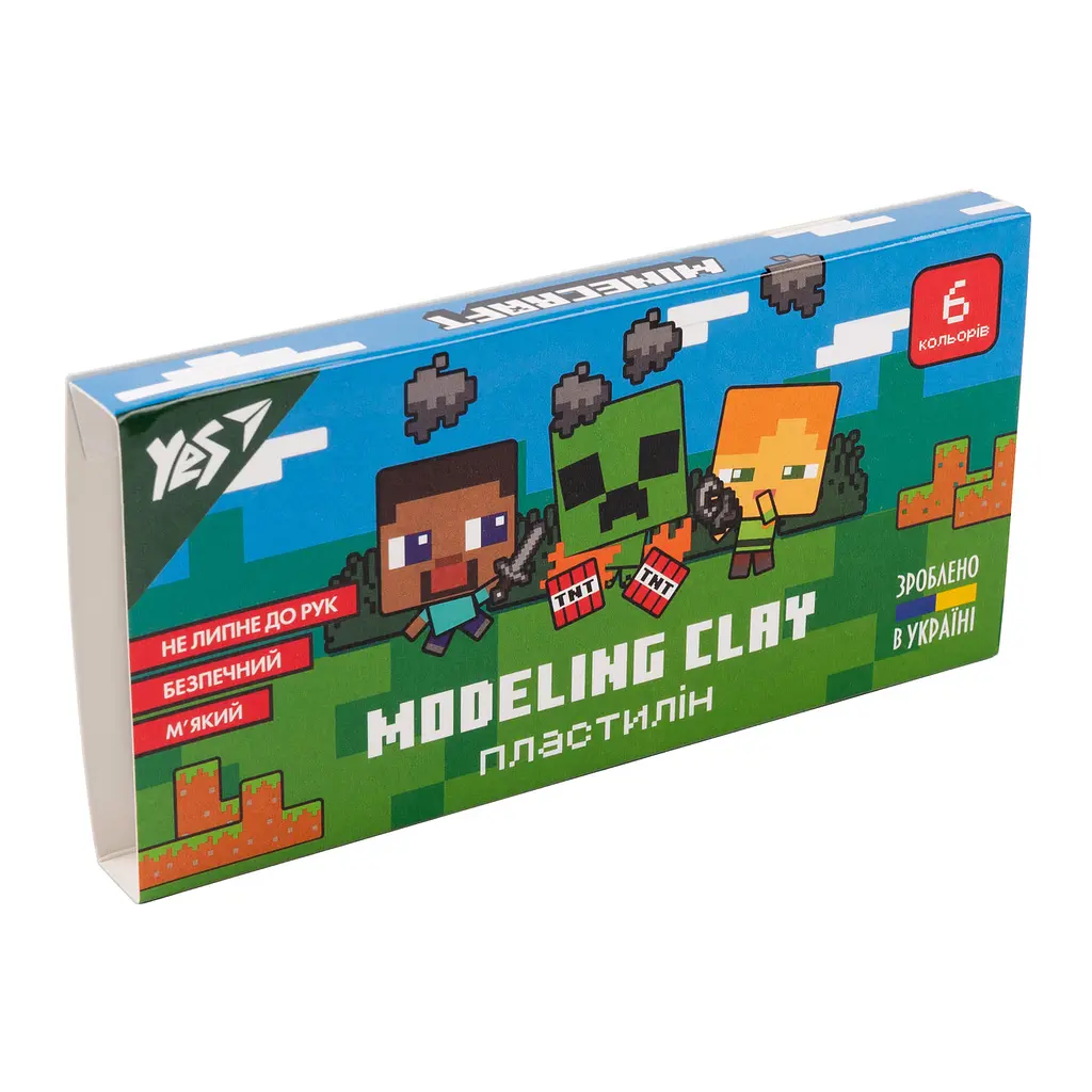 Пластилін Yes Minecraft 6 кольор. 120гр 540628(40)