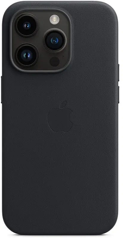 Чохол Leather Case with MagSafe для Apple iPhone 14 Pro Midnight AAA [74225] - фото 3