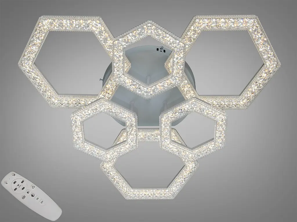 Стельовий LED-світильник Diasha 6653/3+3WH — 75 Вт, 62 см, пульт і диммер