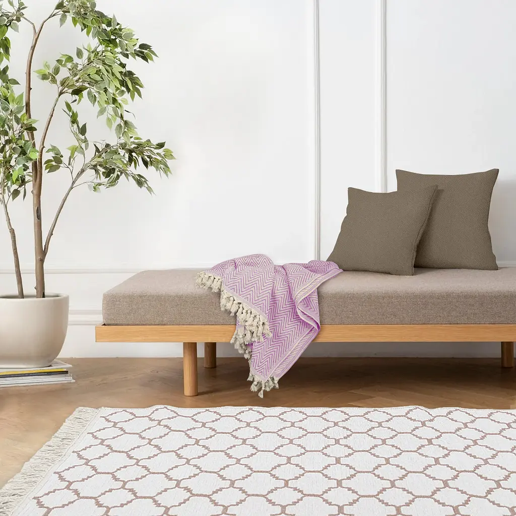 Плед хлопковый Cosas ZIGZAG CS3 180х230 см розовый (Plaid_Zigzag_04Bubble_180x230) - фото 3