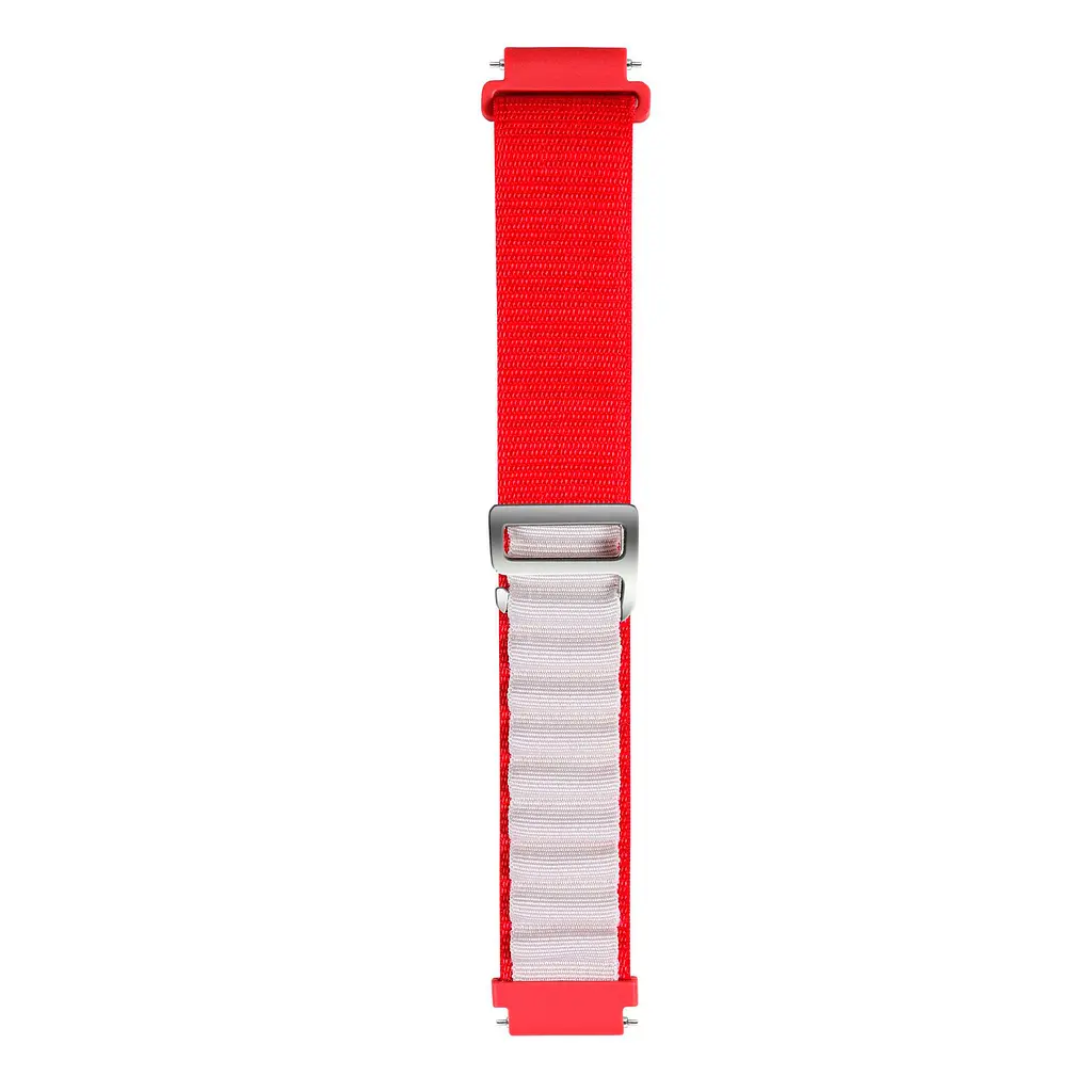 Ремешок для Samsung Galaxy Watch 4 44mm - красно-белый Watchbands NormalCloth ширина крепления 20мм нейлоновый (W24-4WB22243221) - фото 2