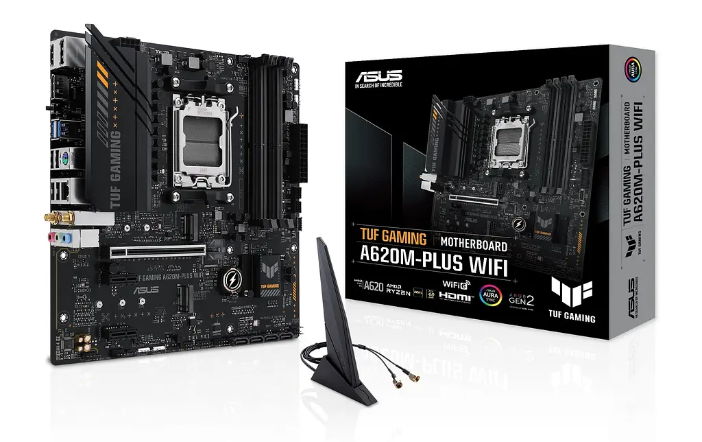 ASUS Материнcька плата TUF GAMING A620M-PLUS WIFI sAM5 A620 4xDDR5 HDMI DP mATX - фото 9