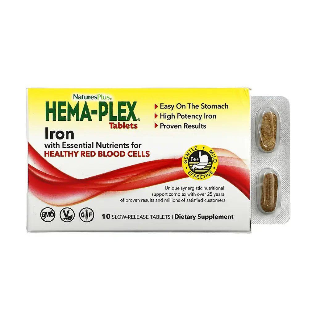 Залізо з Комплексом Поживних Речовин Hema-Plex - 10 таблеток