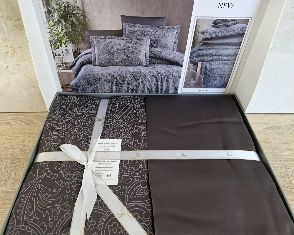 Турецька постільна білизна First Choice Cotton Satin Neva Polama євро - фото 3