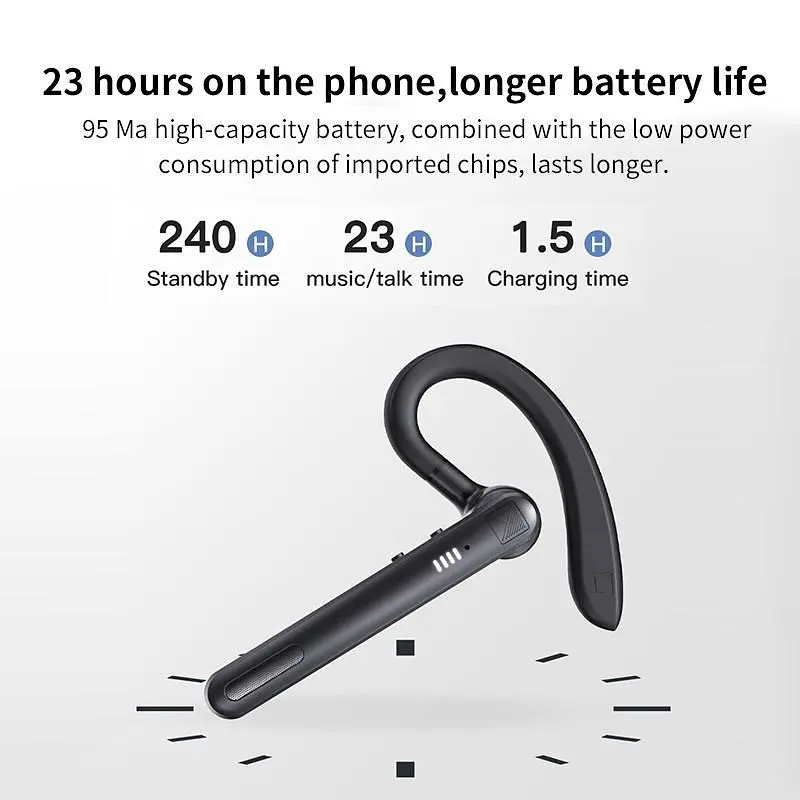 Бездротова Bluetooth гарнітура K10 з індикатором заряду кнопками управління шумозаглушенням Бізнес гарнітура - фото 10