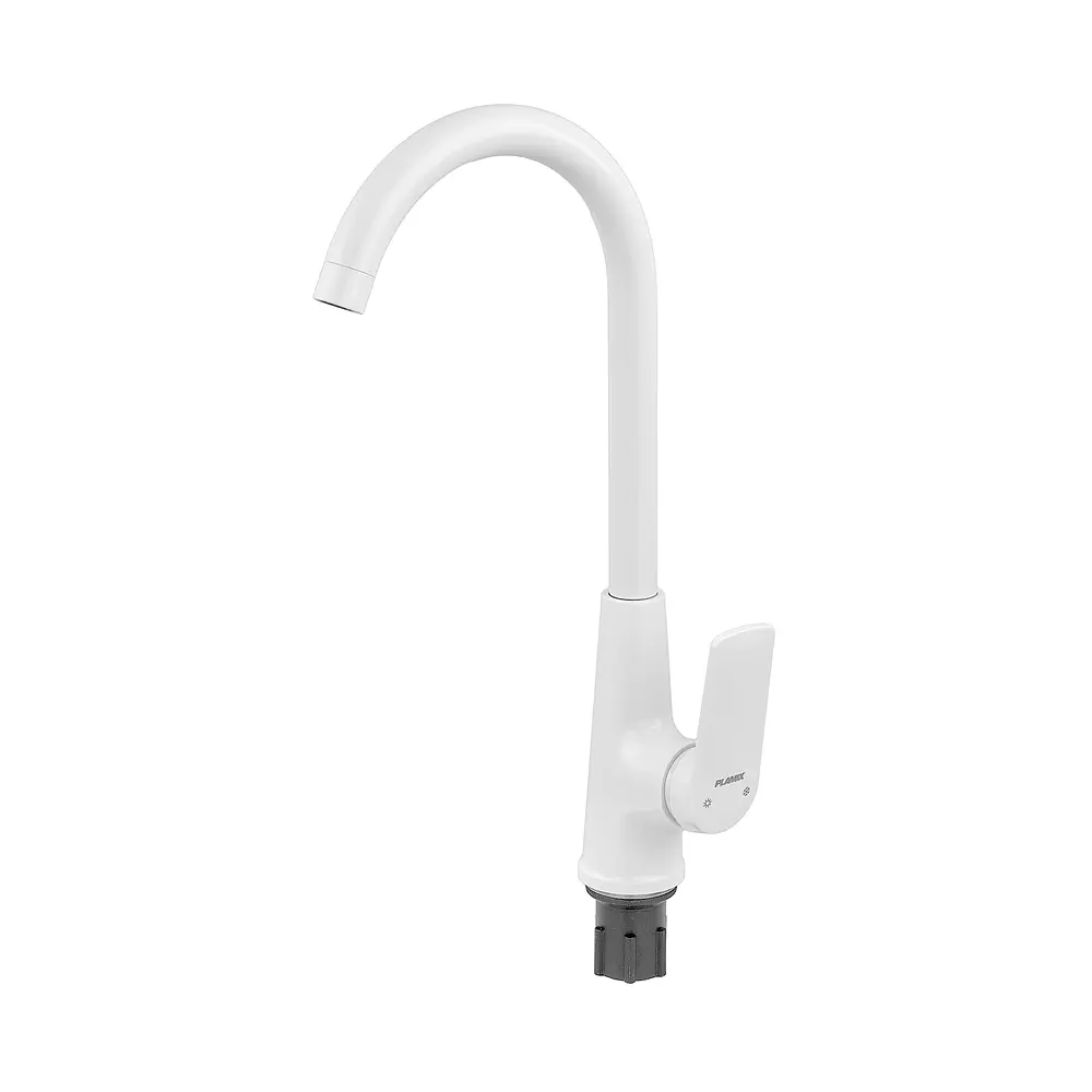 Смеситель для кухни Plamix Lucas-011 SET white с подводкой PM0714 Белый - фото 2