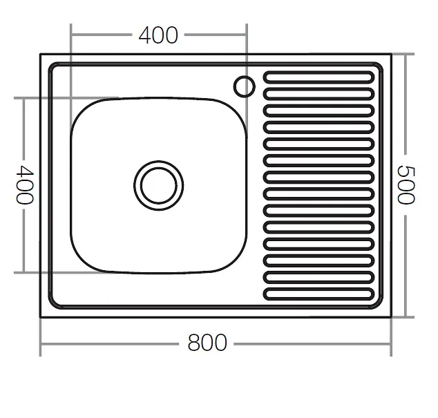 Кухонна мийка накладна ZERIX Z8050R-06-160E satin (ZX1613) - фото 3