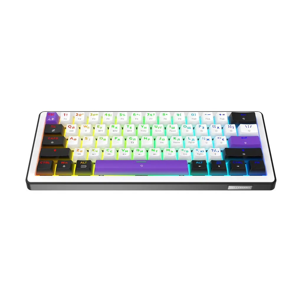 Клавіатура Hator Hellyberry HK60 Mechanical Linear RGB Wireless/Bluetooth/USB UA White/Violet (HK60_wireless) - фото 3