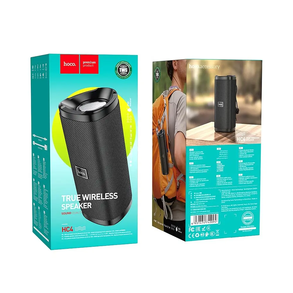 Портативная акустика Hoco HC4 Bella sports wireless speaker со шнурком беспроводная черная - фото 3