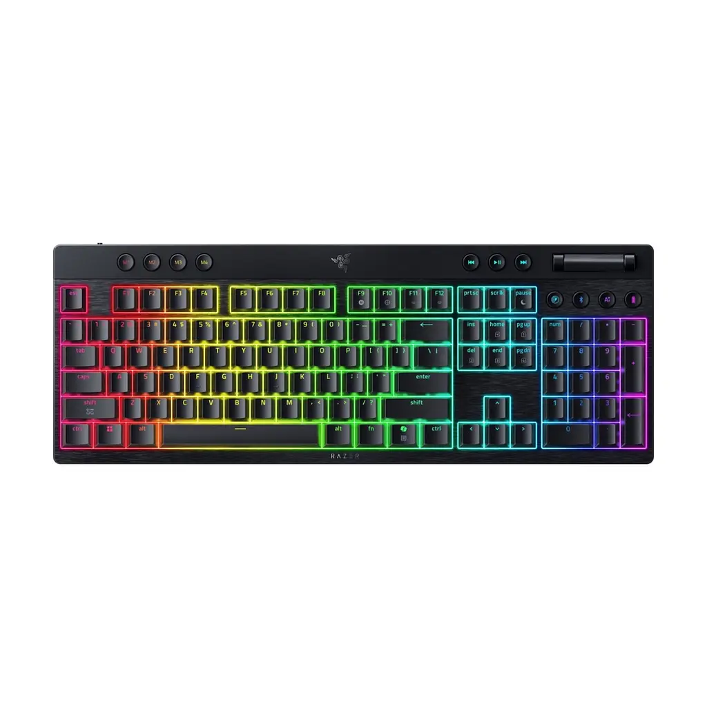 Клавіатура Razer BlackWidow V4 Low-Profile Wireless/Bluetooth/USB Green Switch UA Black (RZ03-05270100-R3M1)