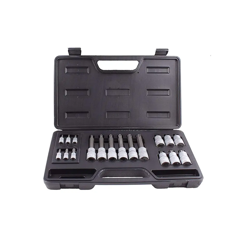 Набір головок торцевих Yato з насадками TORX квадрат 1/2"-1/4", TORX T10-T60, 18 шт. (YT-7751) - фото 2