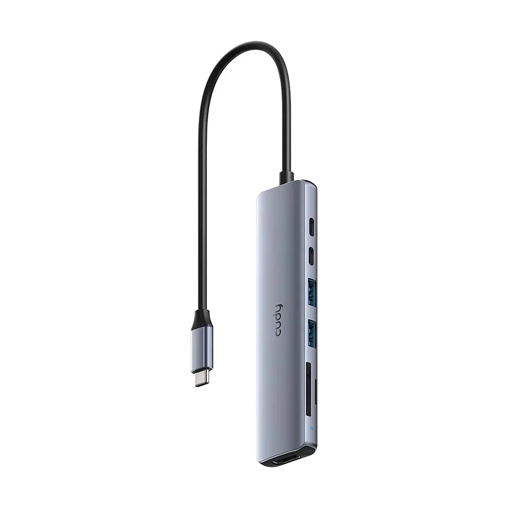 USB-C хаб 7-в-1 Cudy UH407 HDMI 4K@60Hz, 2 USB-A, 2 USB-C, SD-card, TF-card (73-00672)