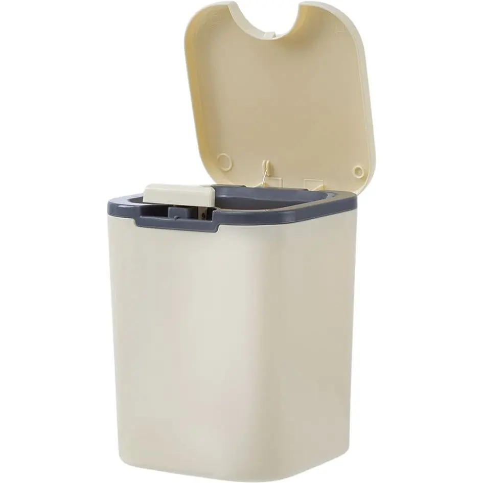 Ведро для мусора MBM My Home с крышкой 2 л бежевое (BIN-06 2L BEIGE) - фото 2