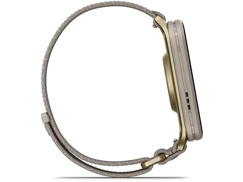 Смарт-годинник Garmin Venu X1 Soft Gold Titanium and French Grey Nylon (010-02980-33/08) - фото 5