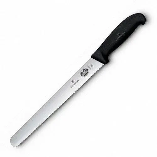Кухонний ніж Victorinox Fibrox Larding лезо 25см хвил. з чорн. ручкою