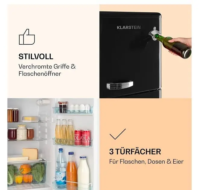 Холодильник с морозильной камерой Klarstein Audrey (10045920) - фото 3