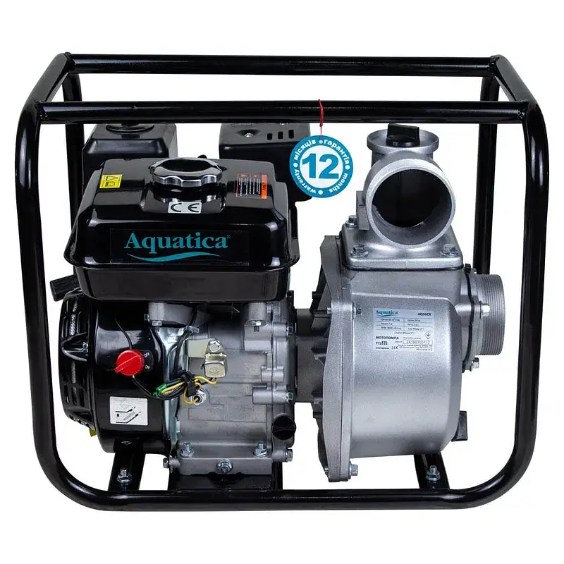 Мотопомпа 7.5 к.с. Hmax 30м Qmax 70м³/год (4-х тактний) AQUATICA AQ30CX (772532) - фото 2