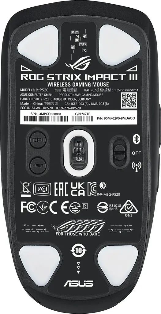 Миша Asus ROG Strix Impact III RGB WL/BT Black (90MP03D0-BMUA00) - фото 6