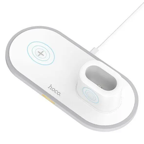 Беспроводное зарядное устройство Hoco Wisdom 3-in-1 Wireless Fast Charger CW21 (White) [65004] - фото 2