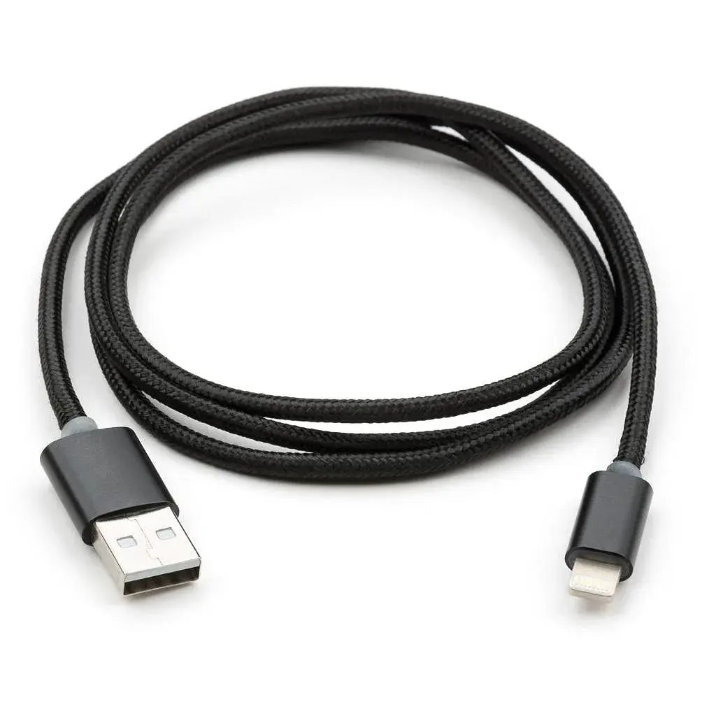 Дата кабель USB 2.0 AM to Lightning 1m LED black Vinga (VCPDCLLED1BK) - фото 2