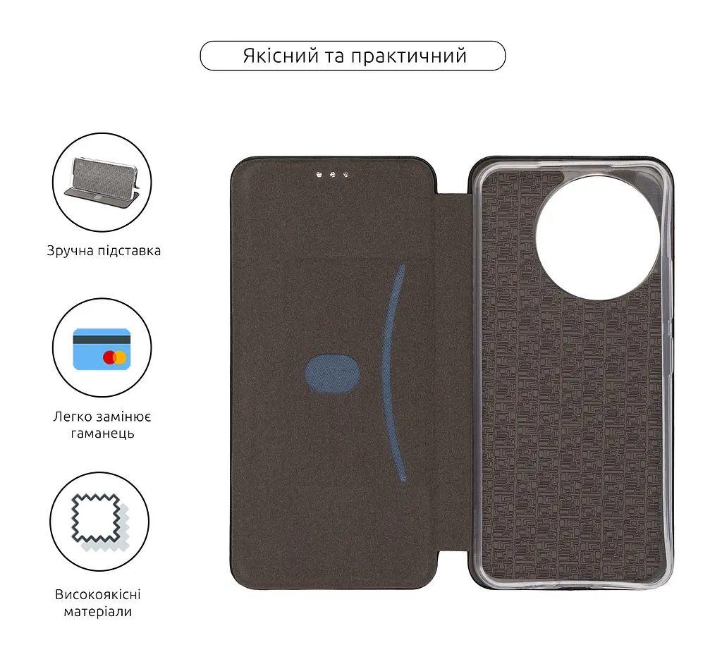 Чехол-книжка для TECNO Spark 30 Pro 4G (KL7), G-Case, черный, кожаный чехол-книга из экокожи (PU) и TPU, с магнитом, с подставкой и вместительным кардхолдером, противоударный, защита всего корпуса, ArmorStandart (ARM83312) - фото 3