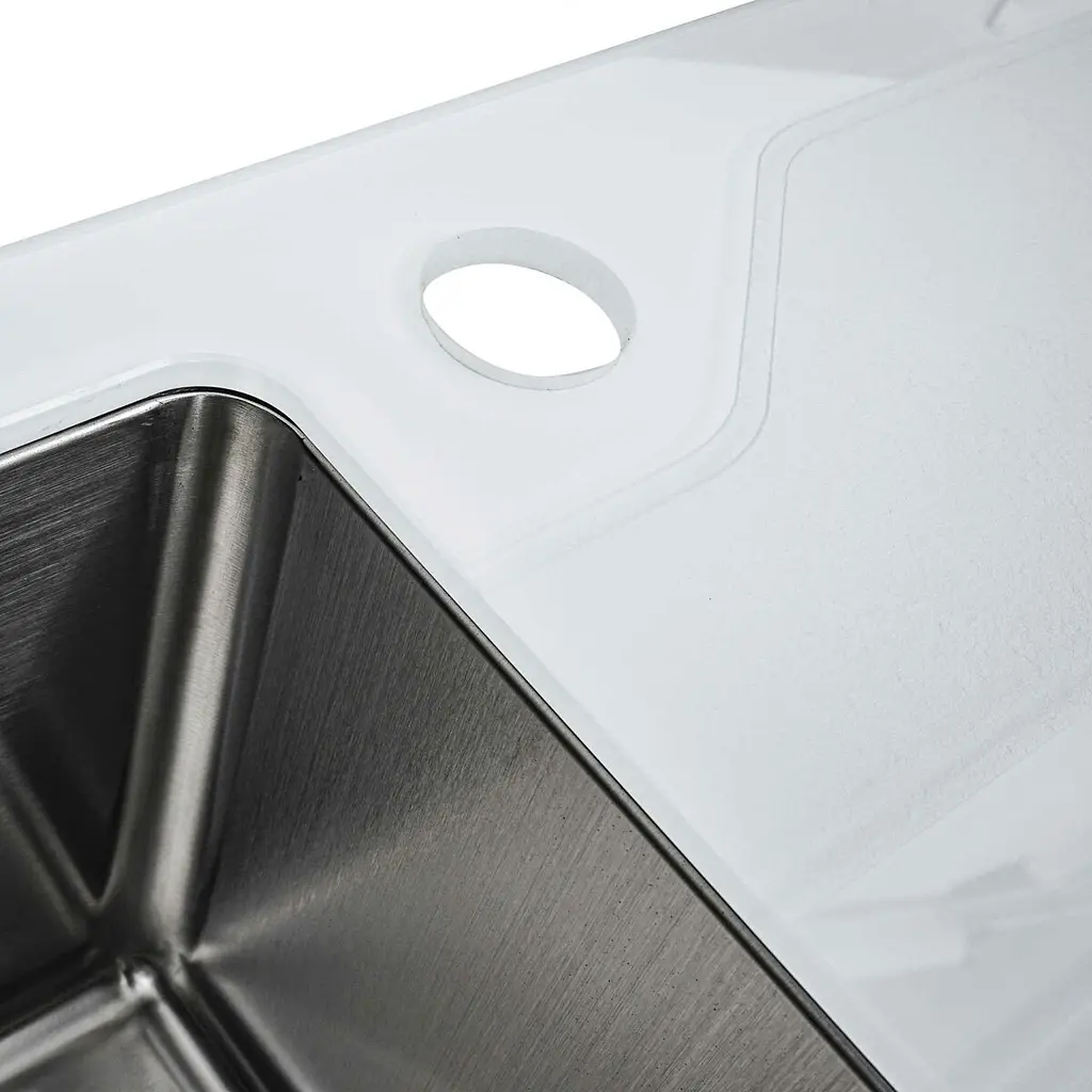 Кухонная мойка Platinum Handmade White Glass 780x510x200, Белый - фото 5