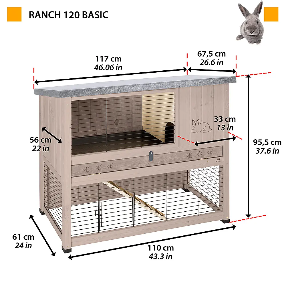 Клітка Ferplast Ranch 120 Basic для кролів, темно-сіра - фото 8