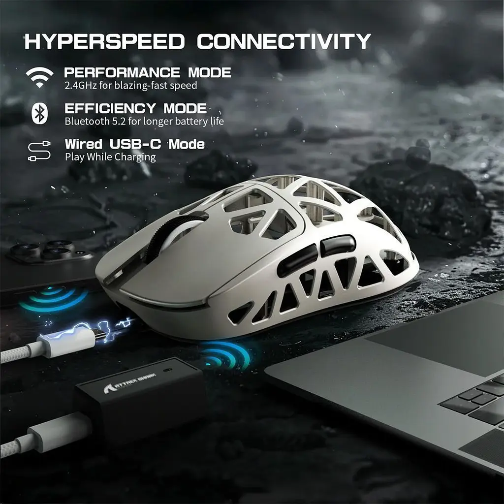 Миша Attack Shark R2 Magnesium Alloy 8K White (AS-6972792470375-W) [159851] - фото 7