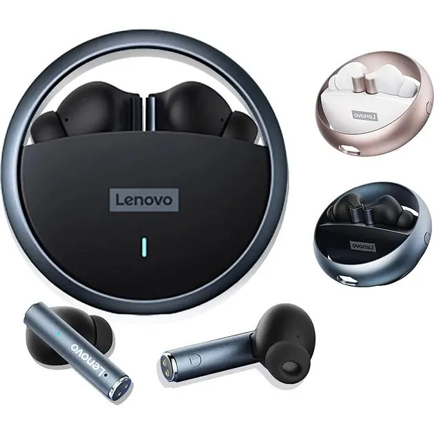 Наушники беспроводные Lenovo LP60 стереогарнитура черные - фото 2
