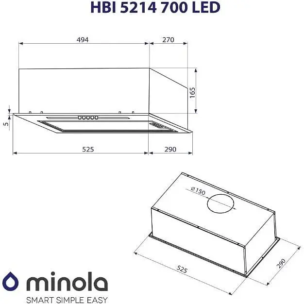 Витяжка вбудована Minola HBI 5214 I 700 LED - фото 10