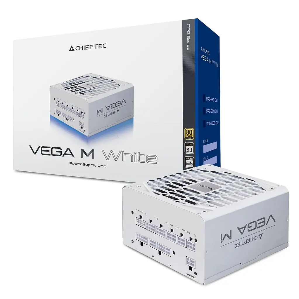 Блок живлення Chieftec Vega M 1000W ATX 3.1 80+ Gold (PPG-1000-CW) White - фото 7