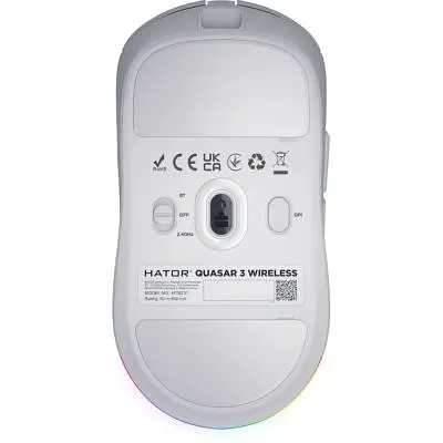 Комп'ютерна мишка Hator Quasar 3 Wireless White (HTM731) - фото 5